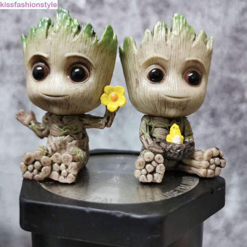 Kissfashionstyle Tree Man Groot สําหรับของขวัญของเล่นรูป Mini Groot Avengers Marvel 6 ซม.ตุ๊กตา