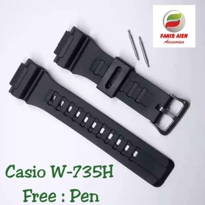 CASIO W735H/CASIO W-735H WATCH STRAP BONUS PEN PAIR