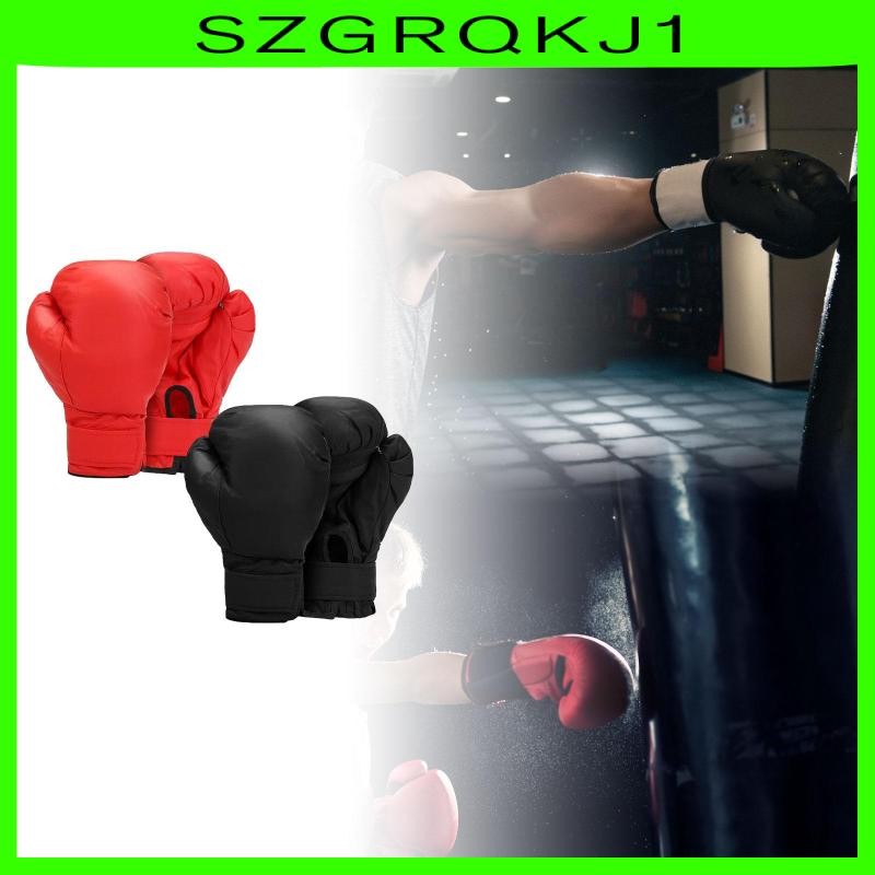 [szgrqkj1] 2 คู่ถุงมือมวยหนัง PU นวมเจาะถุงมือซ้อม