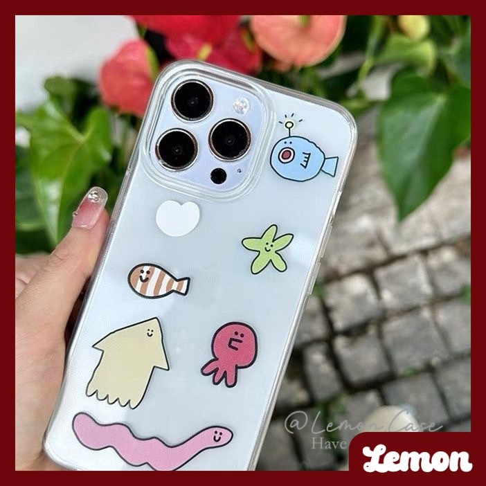 เกาหลีins Fun Niche Underwater Worldเคสโทรศัพท์ป้องกันกรณีนุ่มสําหรับIphone case 15 15promax 14promax 13pro 13promax 11 11pro 12promax XR 7p 8plus