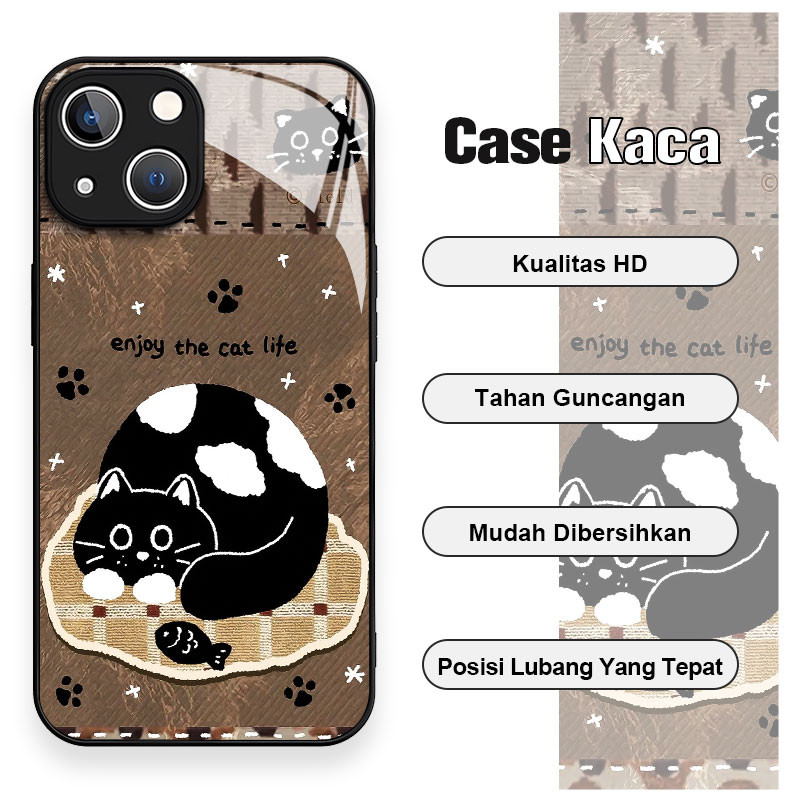 Soft Edge Glass CaseสําหรับiPhoneกรณี15 14 13 12 11 Pro Max SE 2020 X XR XS 8 7 ip 6S 6 Plusกันกระแท