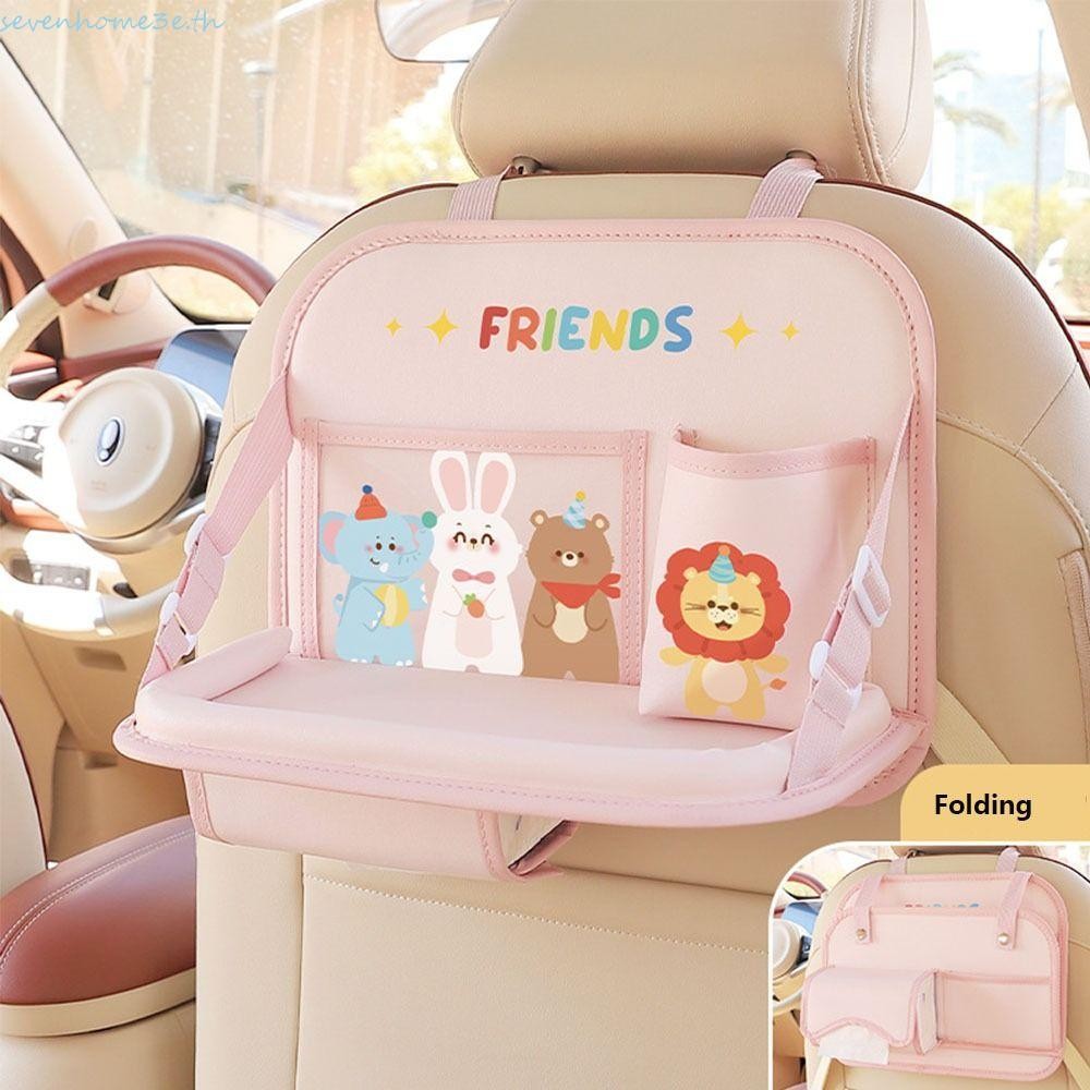 เจ็ดโฮม3จถาดเบาะหลังรถประหยัดพื้นที่ถาดอาหาร โต๊ะเบาะหลังรถพับได้ขนาดเล็กความจุขนาดใหญ่พับกันน้ํารถโต๊ะรับประทานอาหารทํางานภายในรถ