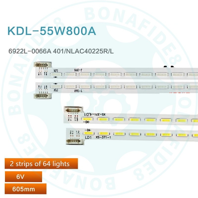 2 pcs KDL-55W804A LED Backlight Strip 55w805a 55w8100a nlac40225l R 6922l-0066a