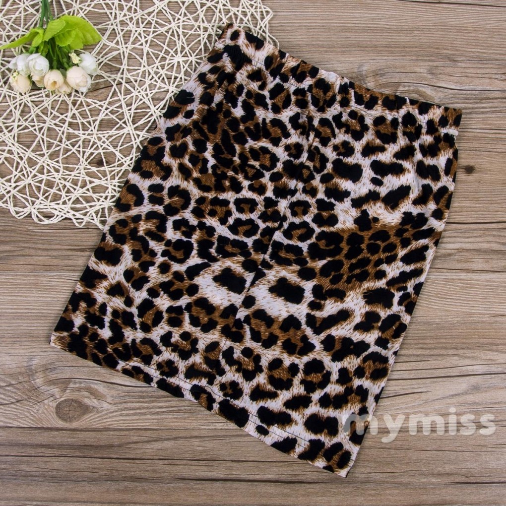 Mymiss1-ผู้หญิงbodyconกระโปรงดินสอเสือดาวพิมพ์เอวสูงmini Partyสวมใส่ชุดสั้น - รูปที่ 6