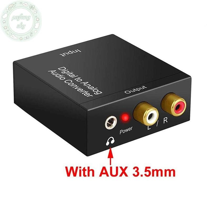 Pusky Optical Coax Toslink Digital to Ana Converter อะแดปเตอร์เสียงสเตอริโอ RCA L/R TH