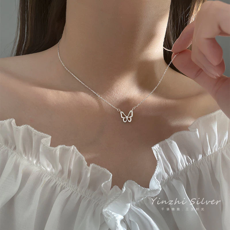 สร้อยคอจี้ผีเสื้อ น่ารัก เหมาะกับสาวหวาน สไตล์มินิมอล พร้อมส่ง