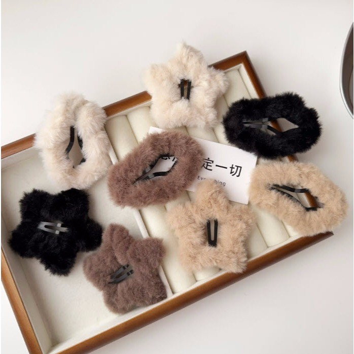 กิ๊บติดผม S0356 ก้อนเมฆ ดาว สุ่มสี โทนสีน้ำตาล นิ่มๆ สไตล์เกาหลี แฟชั่น คลิปหนีบผม