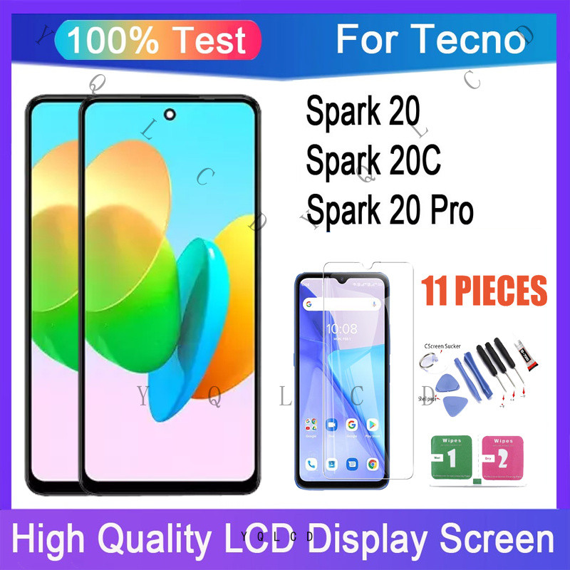 Original Tecno Spark 20 Spark 20C Spark 20 Pro จอแสดงผล LCD เปลี่ยนหน้าจอสัมผัส