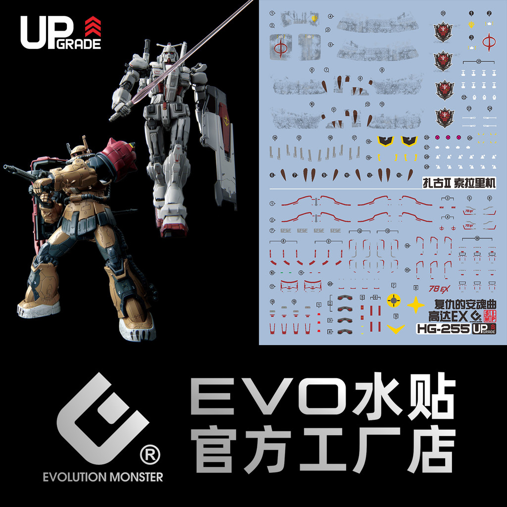EVO สติ๊กเกอร์สไลด์น้ําสําหรับ HG EX / HG MS-06F ZAKU 2 F ประเภท solari