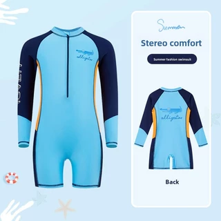 ชุดว่ายน้ำเด็กอายุ 4-16 ขวบ rash guard เด็กผู้ชาย แขนยาว