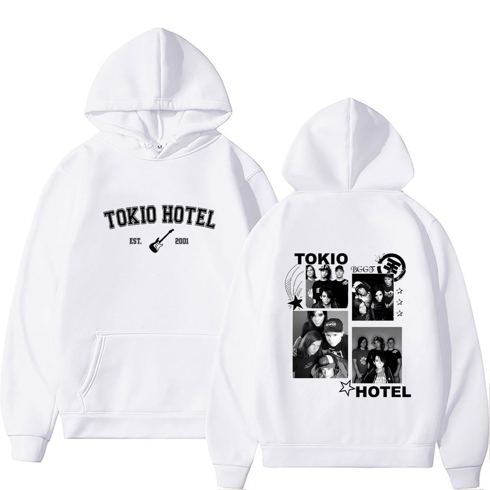 2024สไตล์ขี้เกียจหลวมใหม่ ผ้านุ่ม ใส่สบาย Tokio Hotel Hoodieเสื้อสเวตเตอร์มีฮู้ดผ้าฝ้ายเฮฟวี่ cotton