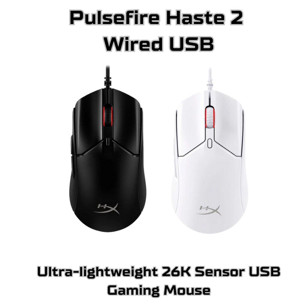 HyperX Pulsefire Haste 2 Wired Ultra-lightweight 26K Sensor USB Gaming Mouse : 6N0A7AA / 6N0A8AA