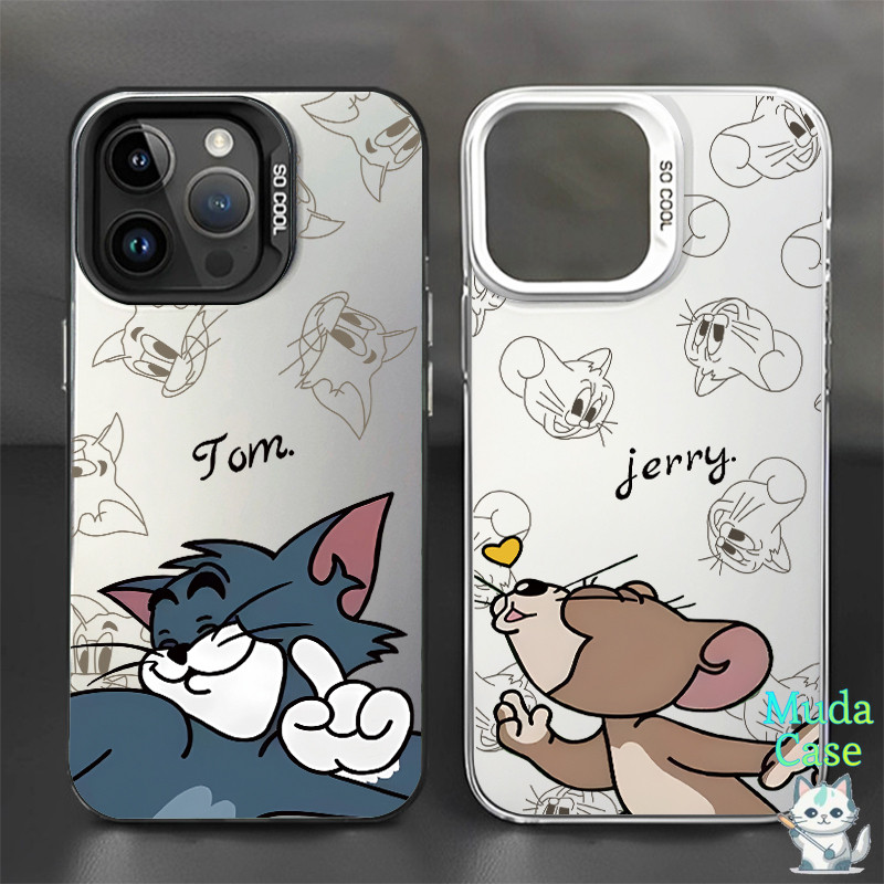 เคสOPPO A17 A17K A15 A38 A57 A31 A7 A54 A16 A58 A3S A9 A78 A54 เคสคู่รัก Tom and Jerry บินจูบ น่ารัก เคสโทรศัพท์