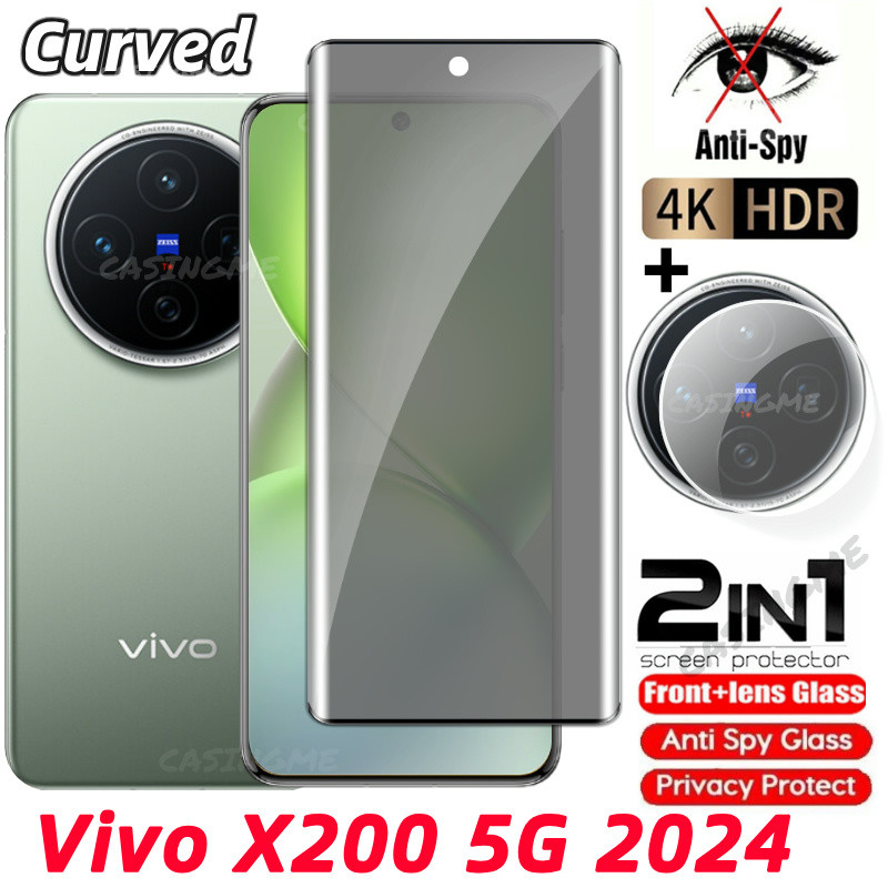 Vivo X200 5G 2024 กระจกนิรภัยส่วนตัว Anti-Spy คลุมทั้งหมดปกป้องหน้าจอสําหรับ Vivo X200 VivoX200 X 200 200X Pro Mini 4G 5G 2024Anti Peek ฟิล์มความเป็นส่วนตัว Anti Peek ฟิล์มความเป็นส่วนตัว Anti Peek ฟิล์มความเป็นส่วนตัว