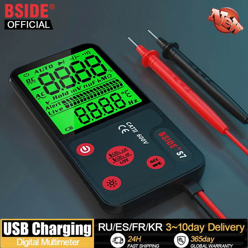 BSIDE Digital Multimeter Smart Automatic Multitester USB Charging Electrician universal Tester Voltm