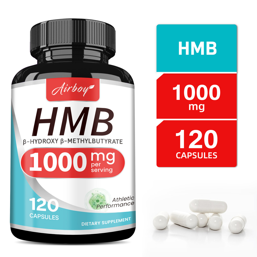แอร์บอย hmb | 1000 มก | กรดฟรีเอชเอ็มบี | เบต้าไฮโดรซีบูเทรต | สารสกัดเข้มข้น | การดูดซึมสูงเป็นพิเศษ 30/60/120 แคปซูล