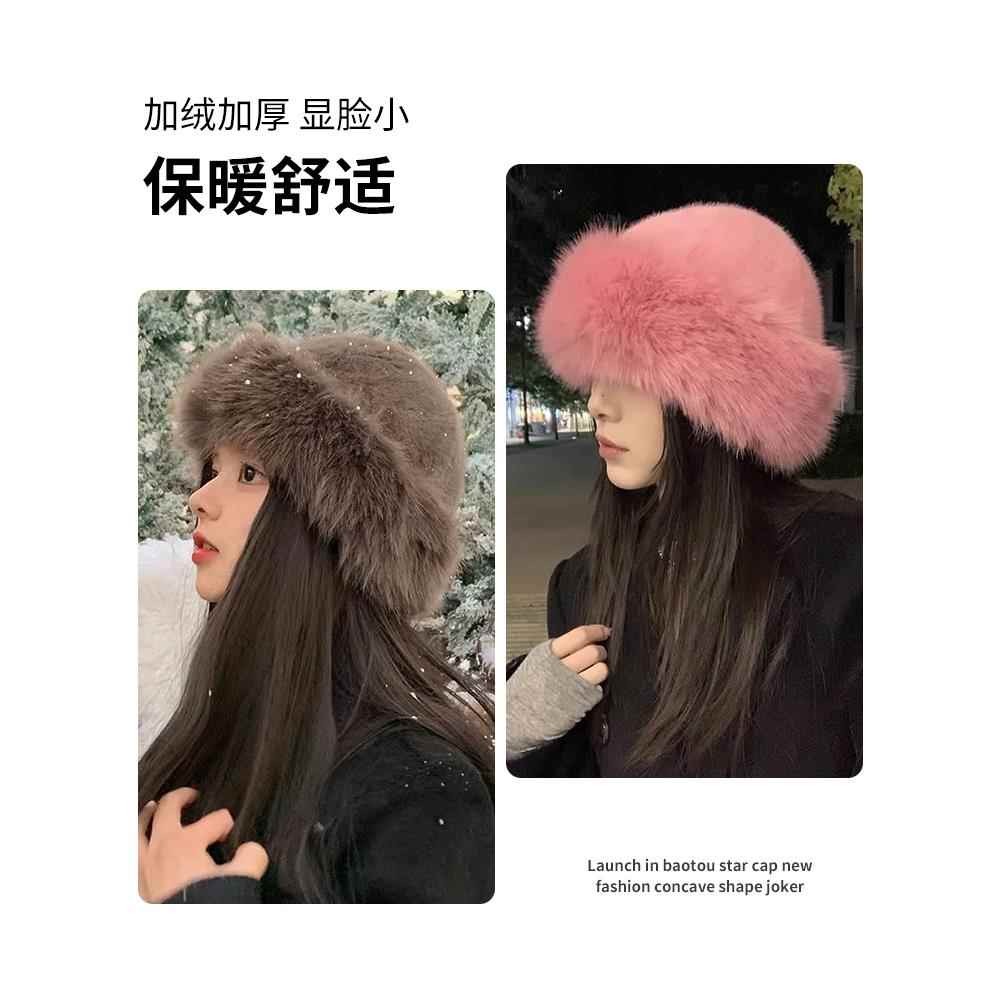 พลัสตุ๊กตามองโกเลียหมวกผู้หญิงฤดูใบไม้ร่วงฤดูหนาวเย็นหลักฐานสีขาวอบอุ่นตะวันออกเฉียงเหนืออ่างหมวกหนาป้องกันหูหมวกฟ็อกซ์ขนถังหมวก - รูปที่ 5