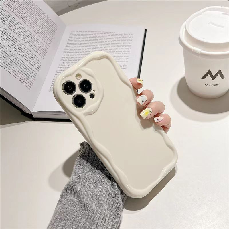 เคส for Realme C55 C11 5 5S C21 C21Y C25 C25S C25Y 5i 6i 7i 8i 8Pro C12 C20 C20A C2 C3 C3I C30 C30S ขอบหยัก สไตล์ครีม - รูปที่ 7