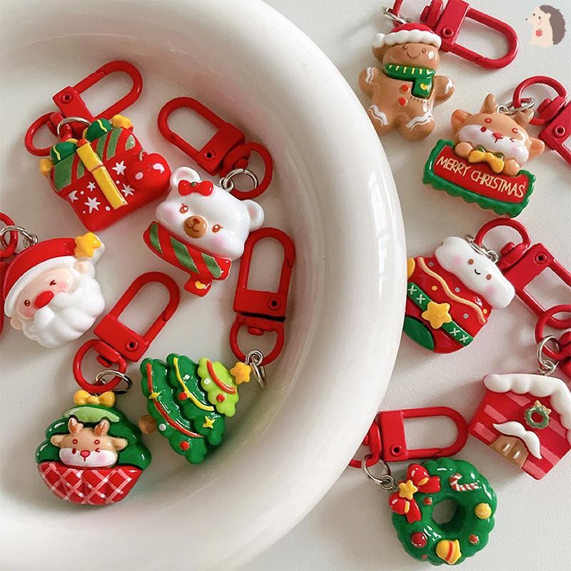 [IN] แฟชั่นพวงกุญแจคริสต์มาส Creative Santa Claus Elk ต้นคริสต์มาสพวงกุญแจสําหรับผู้หญิงผู้ชายกระเป๋าถืออุปกรณ์ตกแต่งของขวัญ TH