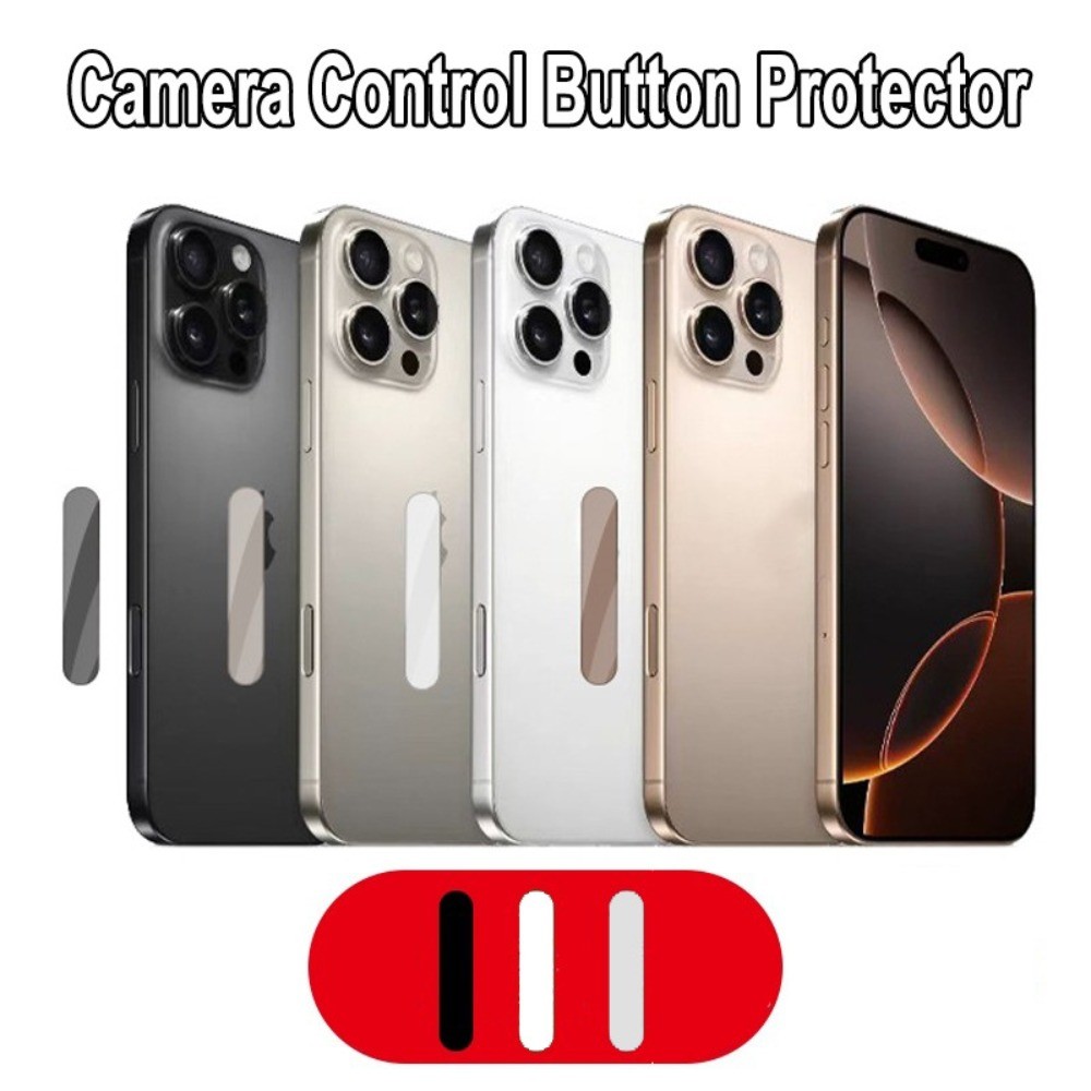 สติกเกอร์ปุ่มควบคุมกล้องกระจกนิรภัยเข้ากันได้สําหรับ iPhone 16 Pro Max 16 Plus ปุ่มสัมผัสด้านข้างฟิล์มป้องกันรอยขีดข่วน