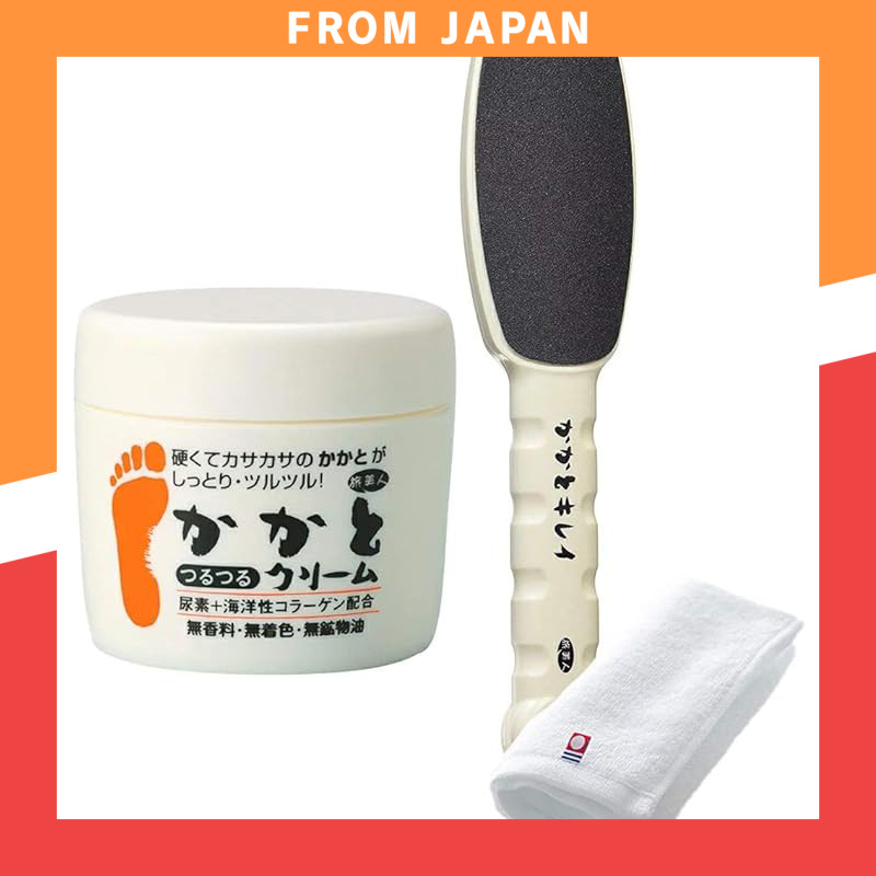 Azuma Shoji [with Imabari towel] Heel Beautiful & Smooth Heel Cream 100g Set / Travel Beauty For old