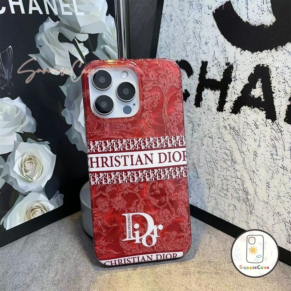 ระดับสูง เคสไอโฟน 13 สีแดง แฟชั่น สำหรับ IPhone 14 15 11 13 16 12 Pro Max 6 7 16 6S 8 Max X XS XR Plus SE ซิลิกาเจล เคส
