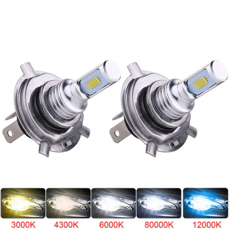 2Pcs H4 H7 H11 Universal 6500K 3000K 12000K Motorcycle Car Headlight HeadLamp 3570 LED Bulb Wireless
