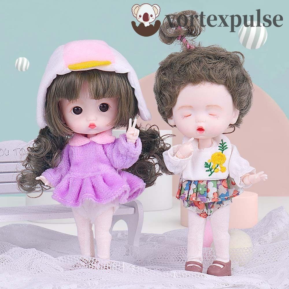 Vortexpulse 1/12 ตุ๊กตา BJD OB11 ตุ๊กตาเด็กของขวัญ Kawaii Munecas ของเล่น DIY ของเล่นตุ๊กตาเจ้าหญิงตุ๊กตาเด็กแฟชั่นข้อต่อที่สามารถเคลื่อนย้ายเสื้อผ้าแฟชั่นตุ๊กตาข้อต่อกระเป๋า