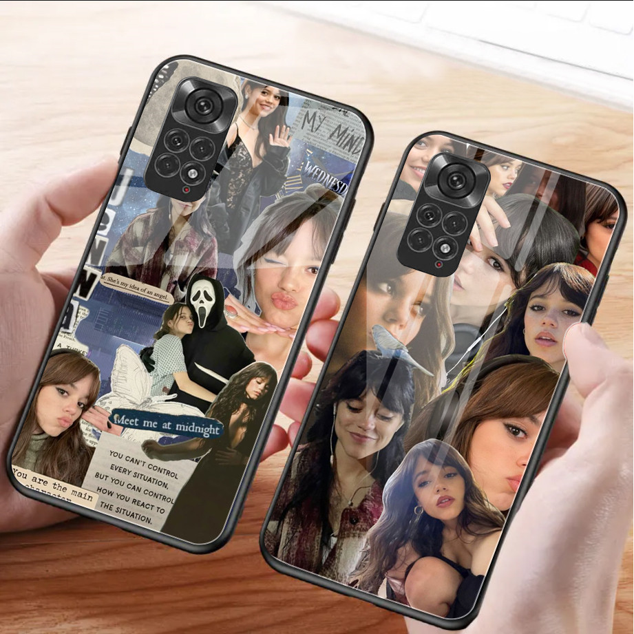 Jenna Ortega 02 กระจกนิรภัยเคสโทรศัพท์สําหรับ Xiaomi Redmi หมายเหตุ 13 pro plus 12 4G 11 10 5G 9 ฝาค