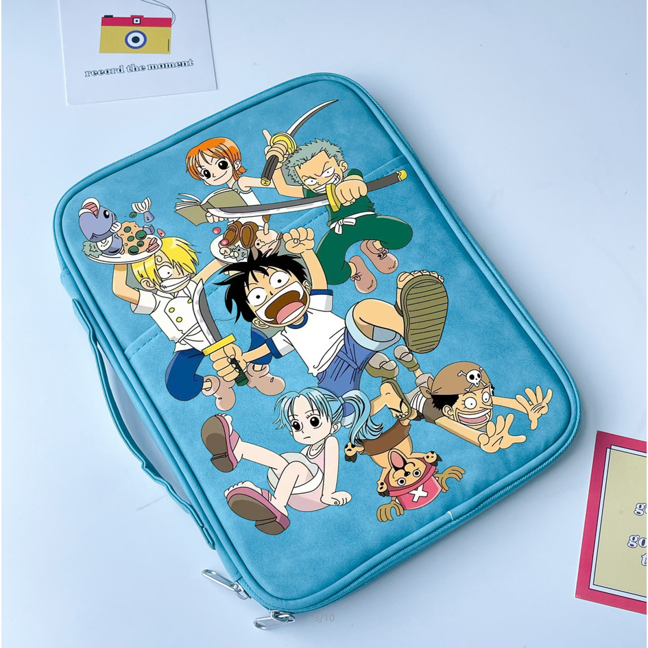 One Piece ระเป๋าใส่ไอแพด ไอแพด ถุง 11นิ้ว/13นิ้ว เคสใส่แล็ปท็อป กระเป๋าโน๊ตบุ๊ค รูปแบบการ์ตูน