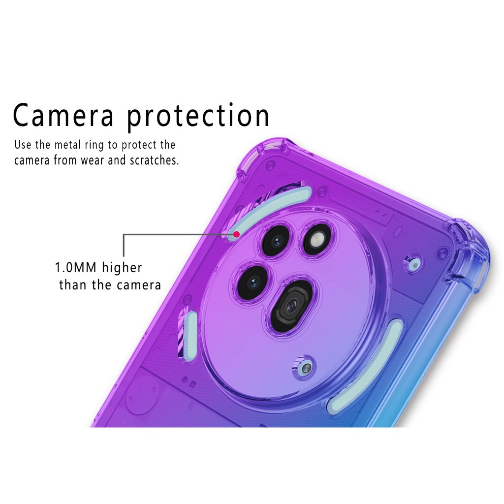 Gradient ถุงลมนิรภัย TPU สําหรับ Nothing โทรศัพท์ 3A Pro โทรศัพท์ 2A Plus โทรศัพท์ 1 ป้องกันกันกระแทกสําหรับ Nothing CMF โทรศัพท์ 1 - รูปที่ 3