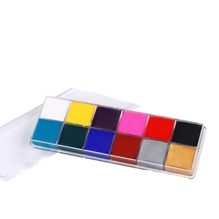 ชุดสีเพ้นท์หน้า 12 สี ปาร์ตี้แฟนซีสีเพ้นท์หน้าปาร์ตี้แฟนซี สีเพ้นท์หน้า ฟรี2แปรงสำหรับแต่ละคำสั่งซื้อ