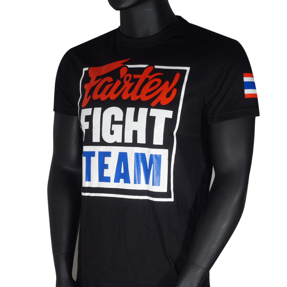 Fairtex TST51 Fight Team Muay Thai Boxing T-Shirts Training Cotton ผ้าฝ้าย การพิมพ์ เสื้อมวยไทย S-5X