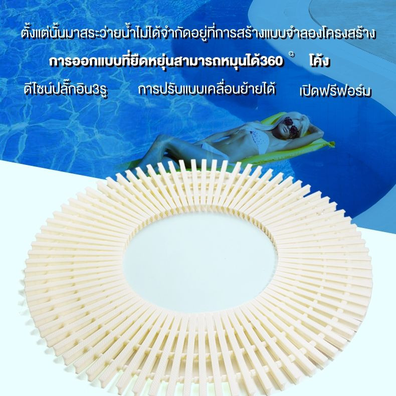 ตะแกรงน้ำล้น ตะแกรง/ท่อสระว่ายน้ำ เกรตติง Swimming Pool Gutter Gratingขนาด 20ซม. , 25ซม. , 30ซม สีขาว