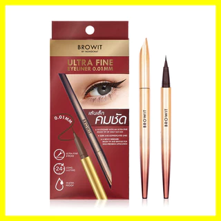 Browit Ultra Fine Eyeliner 0.01mm 0.5g #Brown บราวอิท อัลตรา ไฟน์ อายไลเนอร์น้องฉัตรหัวพู่กัน เส้นเรียวเล็กเพียง 0.0...
