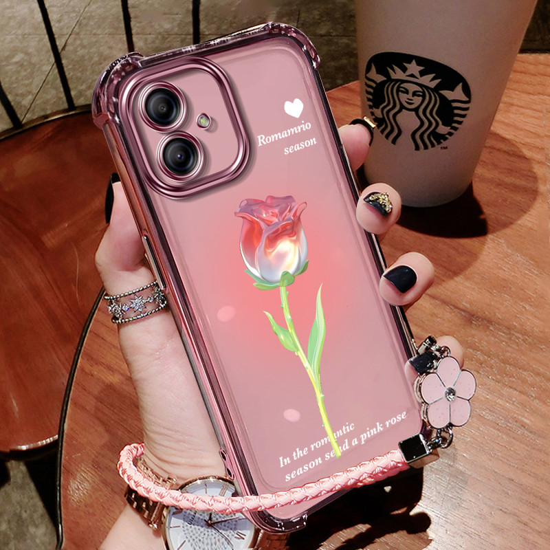 เคส เคสสำหรับโทรศัพท์ Samsung A04 A04e A04S เคสโทรศัพท์แบบหนาสี่มุม ปกป้องกันกระแทก โปร่งใส TPU เคสน
