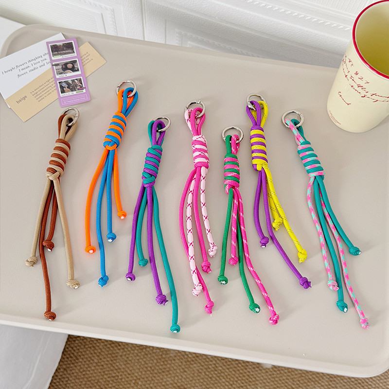 โดปามีน โทรศัพท์เชือกเส้นเล็กแฮนด์เมดการออกแบบที่มีสีสันป้องกันการสูญหายสายรัดข้อมือพวงกุญแจกระเป๋าจี้