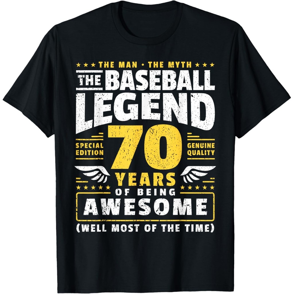 70Th Birthday Baseballer 70 ปีเสื้อยืดผู้เล่นเบสบอล