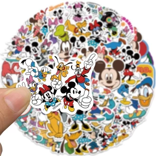 💥พร้อมส่ง💥Disney Mickey mouse pooh donald duck มิกกี้ 50แผ่น พีวีซี กันน้ำ สติ๊กเกอร์