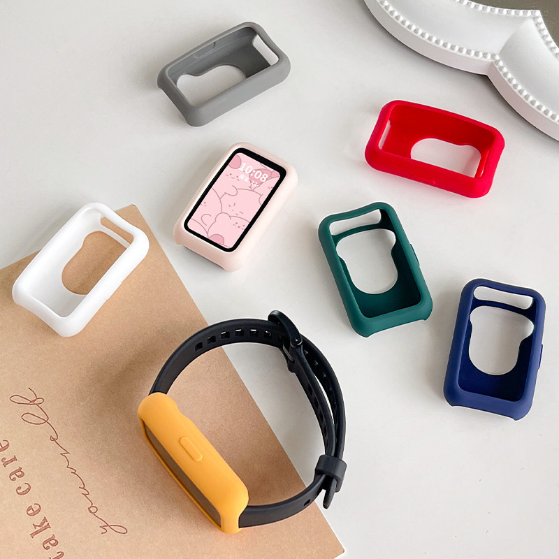 เคสtpuแบบนุ่มสําหรับhuawei band 10 / band 9 / band 8 สมาร์ทวอทช์เกราะป้องกันซิลิโคนกรอบป้องกันอุปกรณ์เสริม