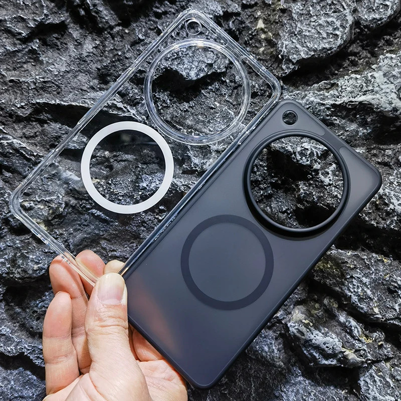 เคสแข็งใสใสใสสําหรับ OPPO Find X8 Ultra X8 Pro X8S+ X8S Plus แม่เหล็กเปลือกผิวเคลือบแม่เหล็กเคสชาร์จไร้สาย
