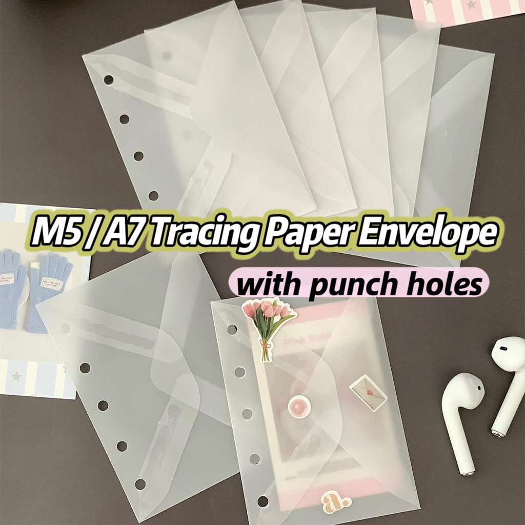 5 ชิ้น M5/A7 Tracing กระดาษซองจดหมาย Punch สําหรับ Loose-leaf Planner สติกเกอร์โน้ตบุ๊คหัตถกรรมอุปกรณ์