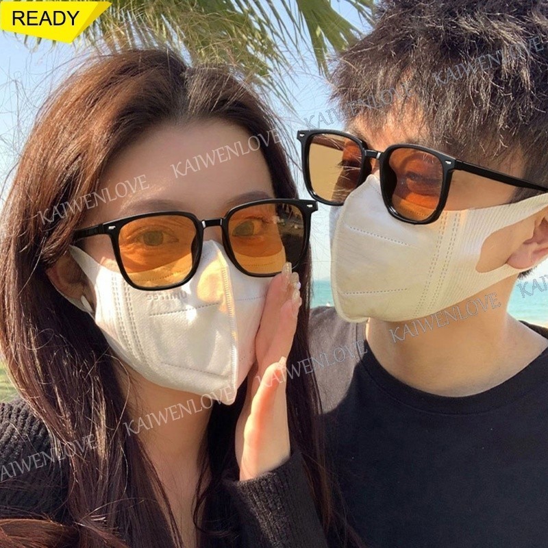 คลาสสิก Uv400 ป้องกันสีน้ําตาลเลนส์แว่นตากันแดดสําหรับผู้ชายผู้หญิง Unisex สไตล์วินเทจสแควร์กรอบแว่น