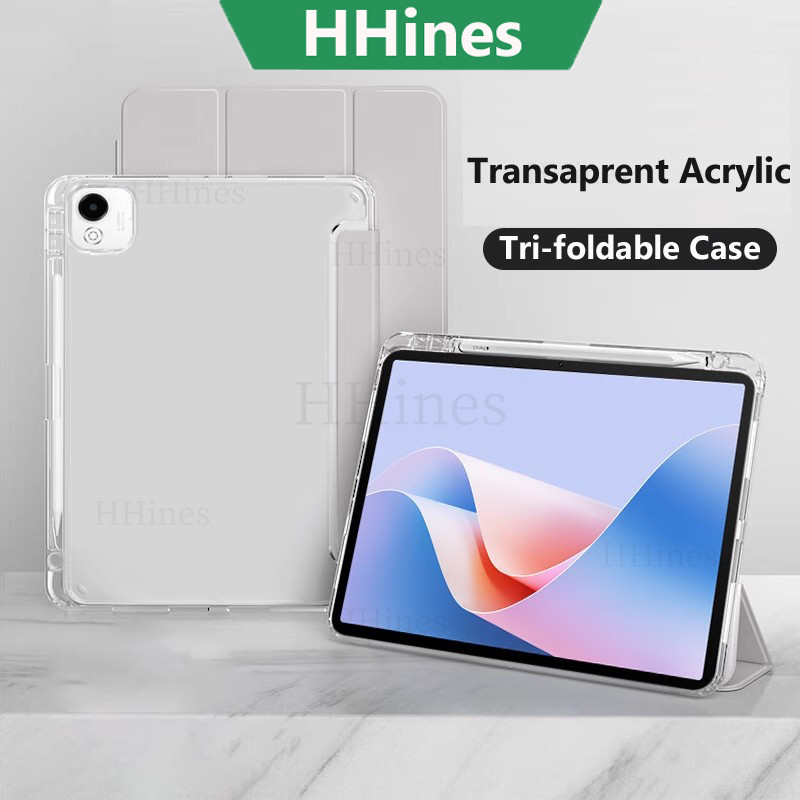 HHines สําหรับ Huawei Honor Pad X9a 11.5 นิ้ว 2025 X9 Pro X9 V9 11.5 นิ้ว X8a 2024 11 นิ้ว Tri-folded Auto Sleep Wake UP Transaprent อะคริลิค 360° เคสป้องกันแบบเต็ม