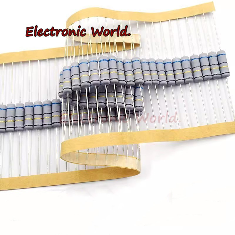 20pcs 2W โลหะออกไซด์ฟิล์ม Resistor 5% 1R ~ 10M 100R 220R 330R 1K 2.2K 3.3K 4.7K 10K 22K 47K 100K 1M 