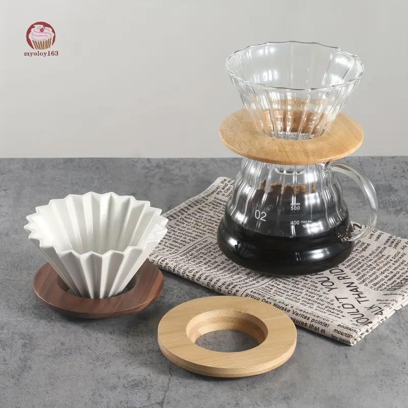 Myoloy Coffee Filter Stand Pour Over Filter Stand Cone Coffee Dripper Holder Rack ไม้สําหรับ Origami Coffee Filter ถ้วยผู้ถือ TH