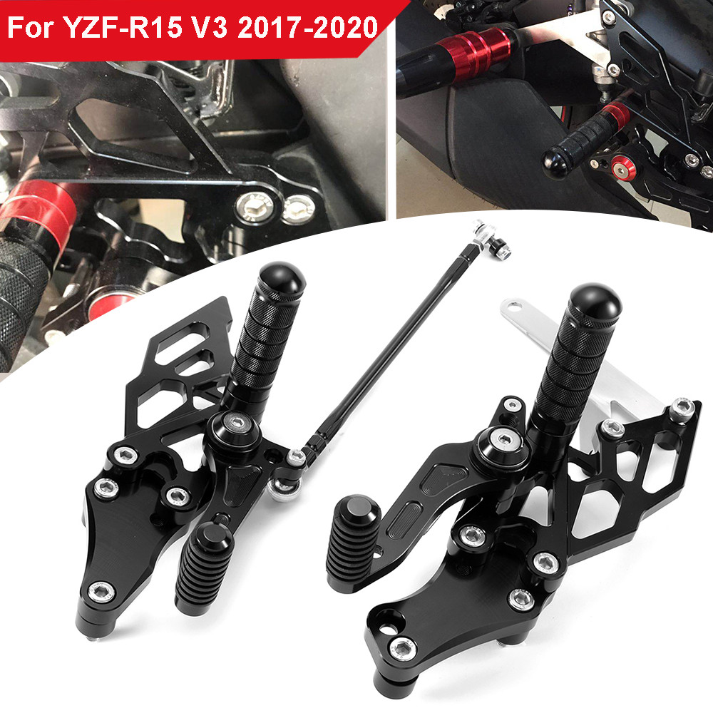 รถจักรยานยนต์ Rearset เท้าเหยียบ Footpeg สําหรับ Yamaha YZF-R15 YZF R15 V3 2017 2018 2019 2020