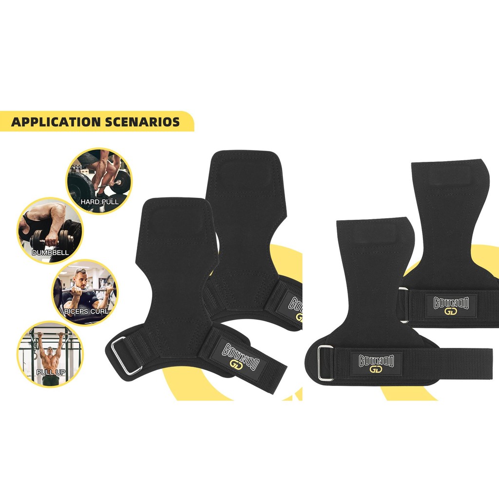 ถุงมือฟิตเนส STRAPS Microfiber Grip pads & Strap SKDK ไมโครไฟเบอร์ (1คู่)
