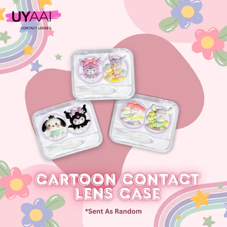 【2025 New Arrive】UYAAI การ์ตูนคอนแทคเลนส์พร้อม Tweezer Portable & Cute Contact Lens Case