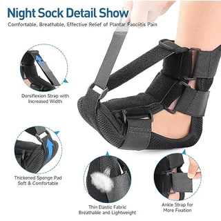 SRIEI 1 ชิ้น Plantar Fasciitis Night Splint ถุงเท้า Soft Plantar Fascia Brace สําหรับ Sleeping Achilles Tendonitis เท้า Drop ปวดส้นเท้า
